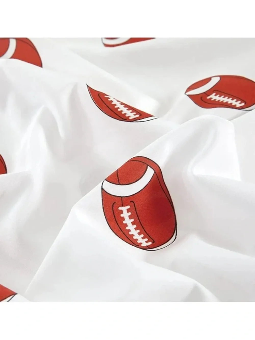 Football Print White 4 piece Full size Sheet Set